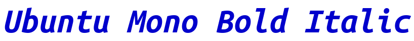 Ubuntu Mono Bold Italic шрифт